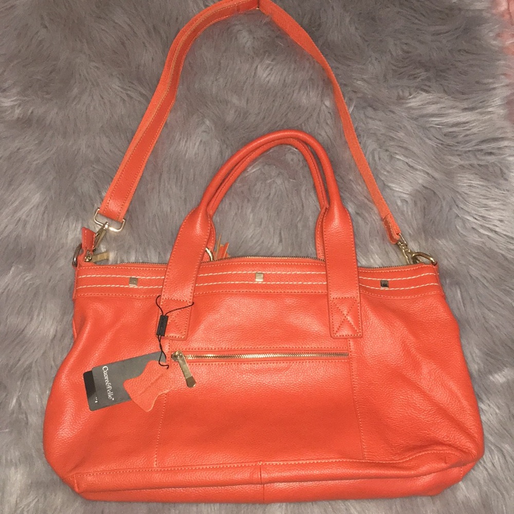 NWT Cuore & Pelle Genuine Leather Orange Purse